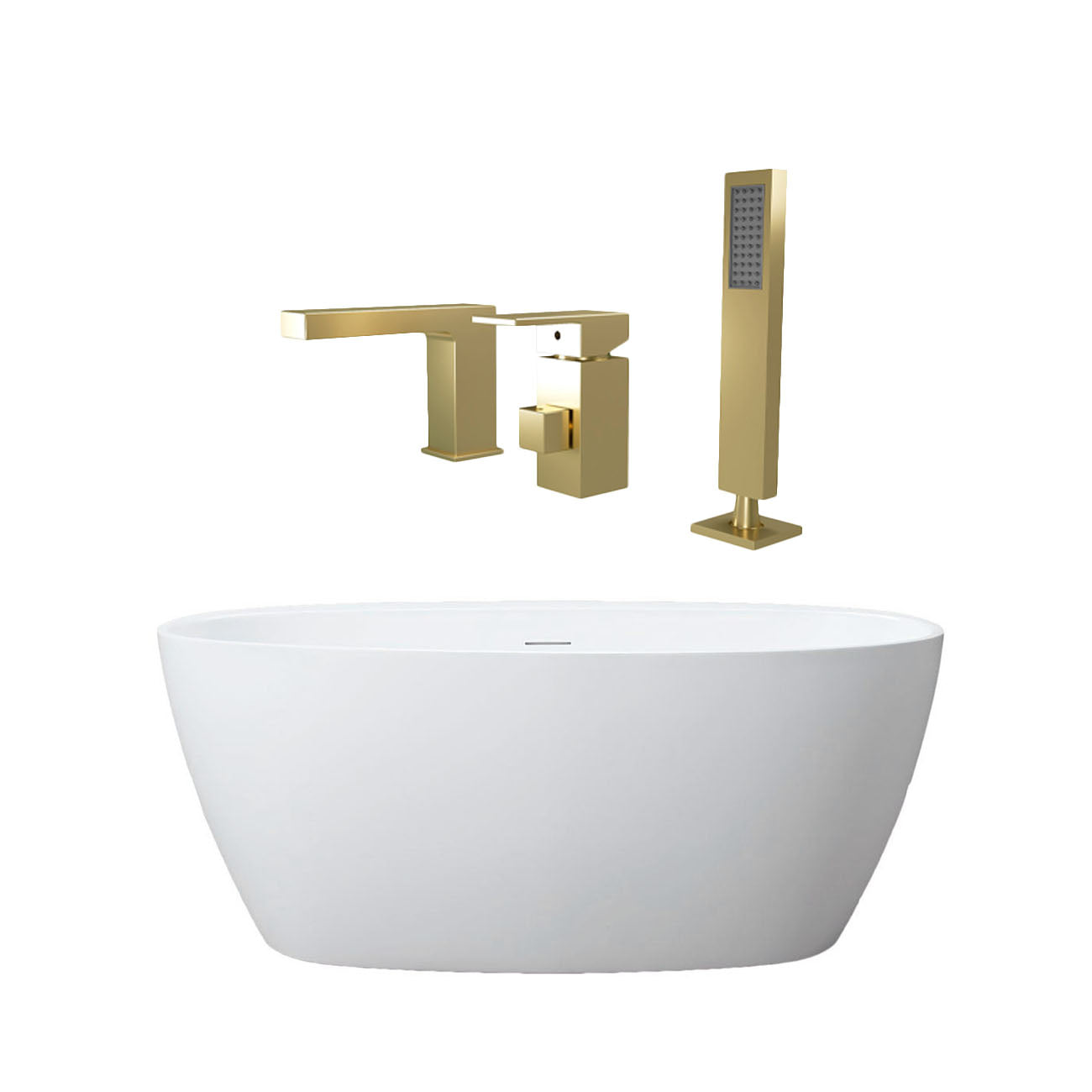 Maidstone Medway Acrylic Double Ended Freestanding Bathtub and Faucet Package