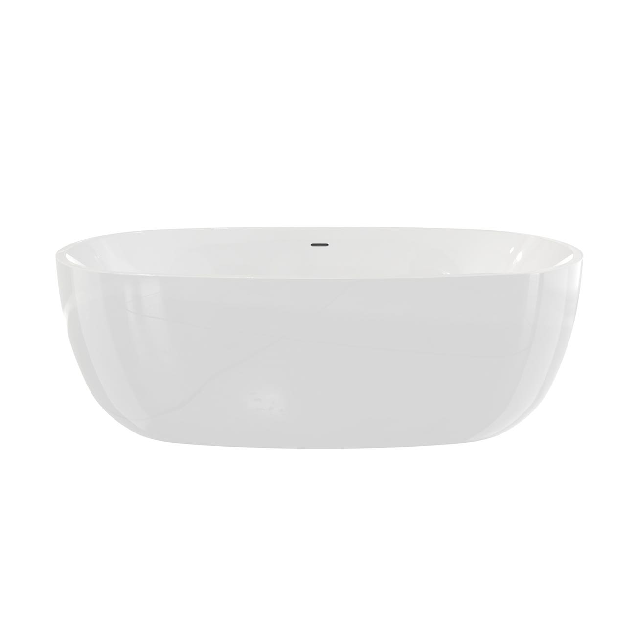 MAIDSTONE Naras 67 Inch Acrylic Contemporary Double Ended Tub - No Faucet Drilling