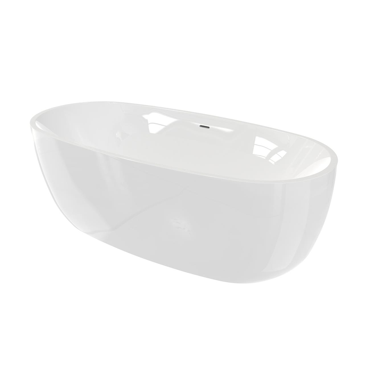 MAIDSTONE Naras 67 Inch Acrylic Contemporary Double Ended Tub - No Faucet Drilling