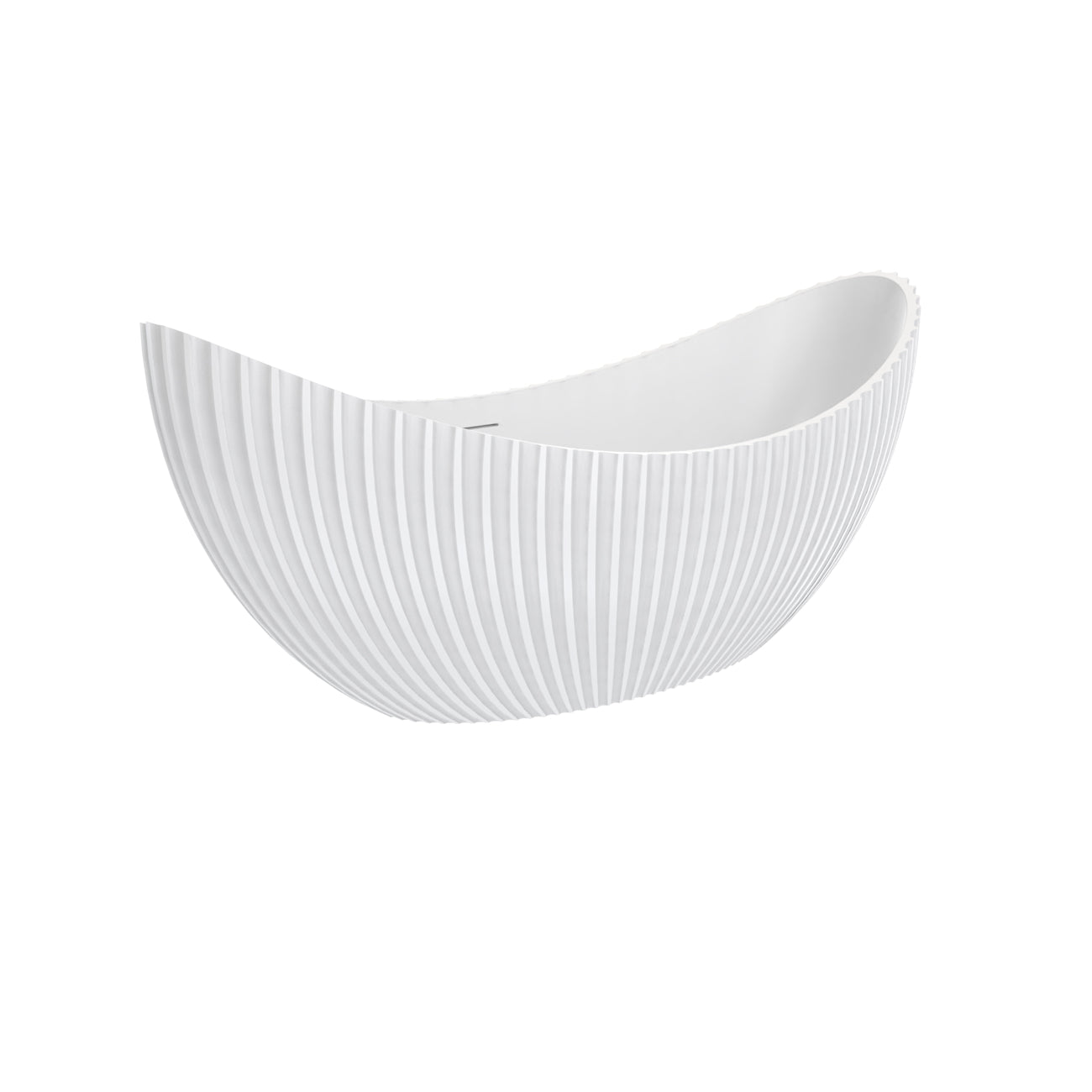 MAIDSTONE Melani Vertical 71 Inch Acrylic Fluted Double Ended Freestanding Tub