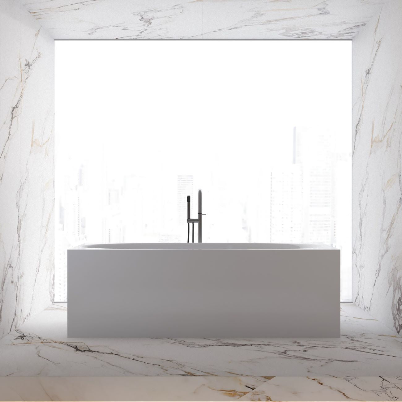 MAIDSTONE Ezra 67 Inch Double Ended Acrylic Freestanding Tub