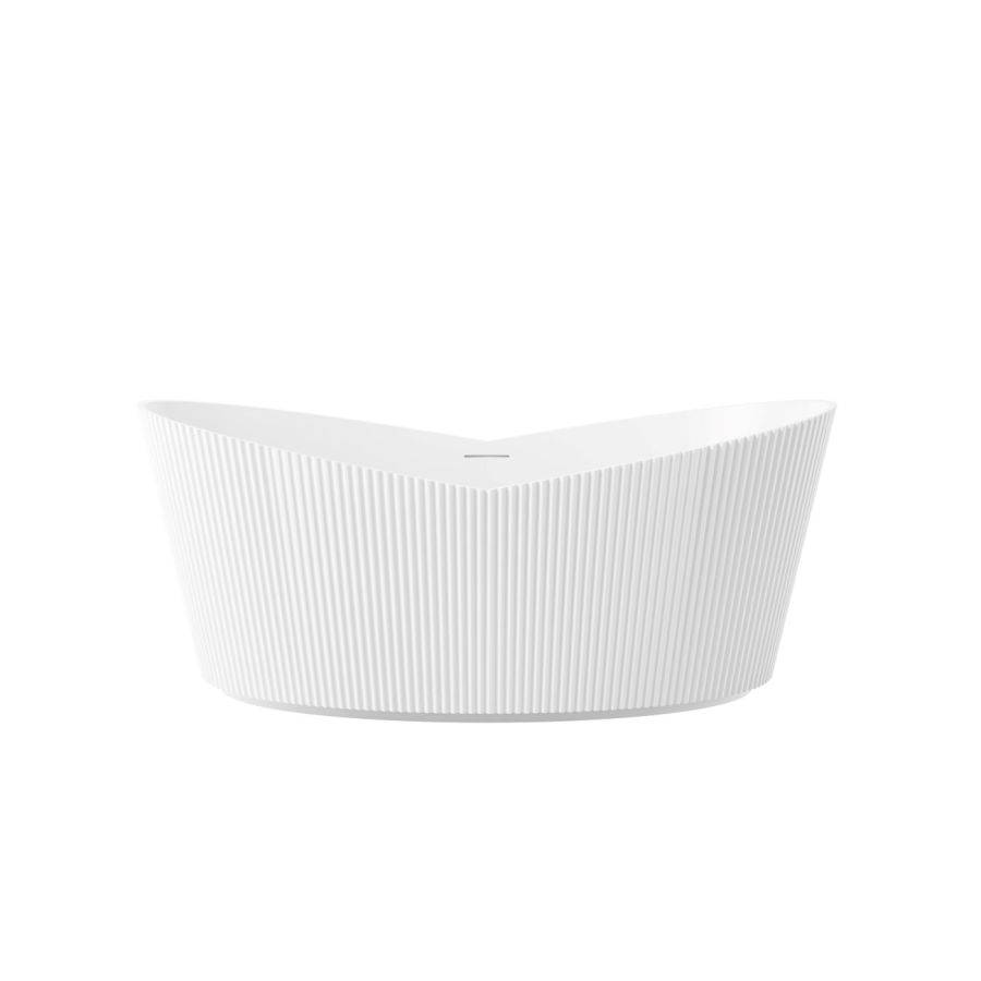 MAIDSTONE Maelis 67 Inch Acrylic Fluted Double Slipper Freestanding Tub
