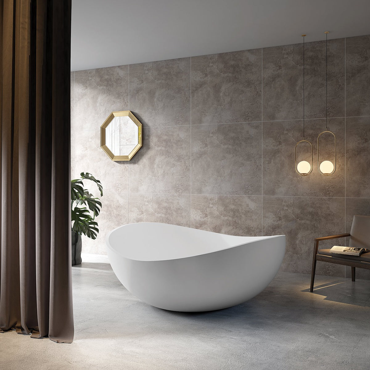 MAIDSTONE Zora 59 Inch Acrylic Japanese Soaking Tub