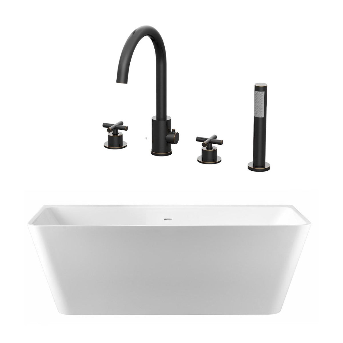 Maidstone Tiberius Acrylic Double Ended Freestanding Bathtub and Faucet Package