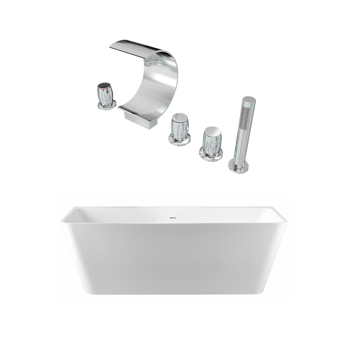 Maidstone Tiberius Acrylic Double Ended Freestanding Bathtub and Faucet Package