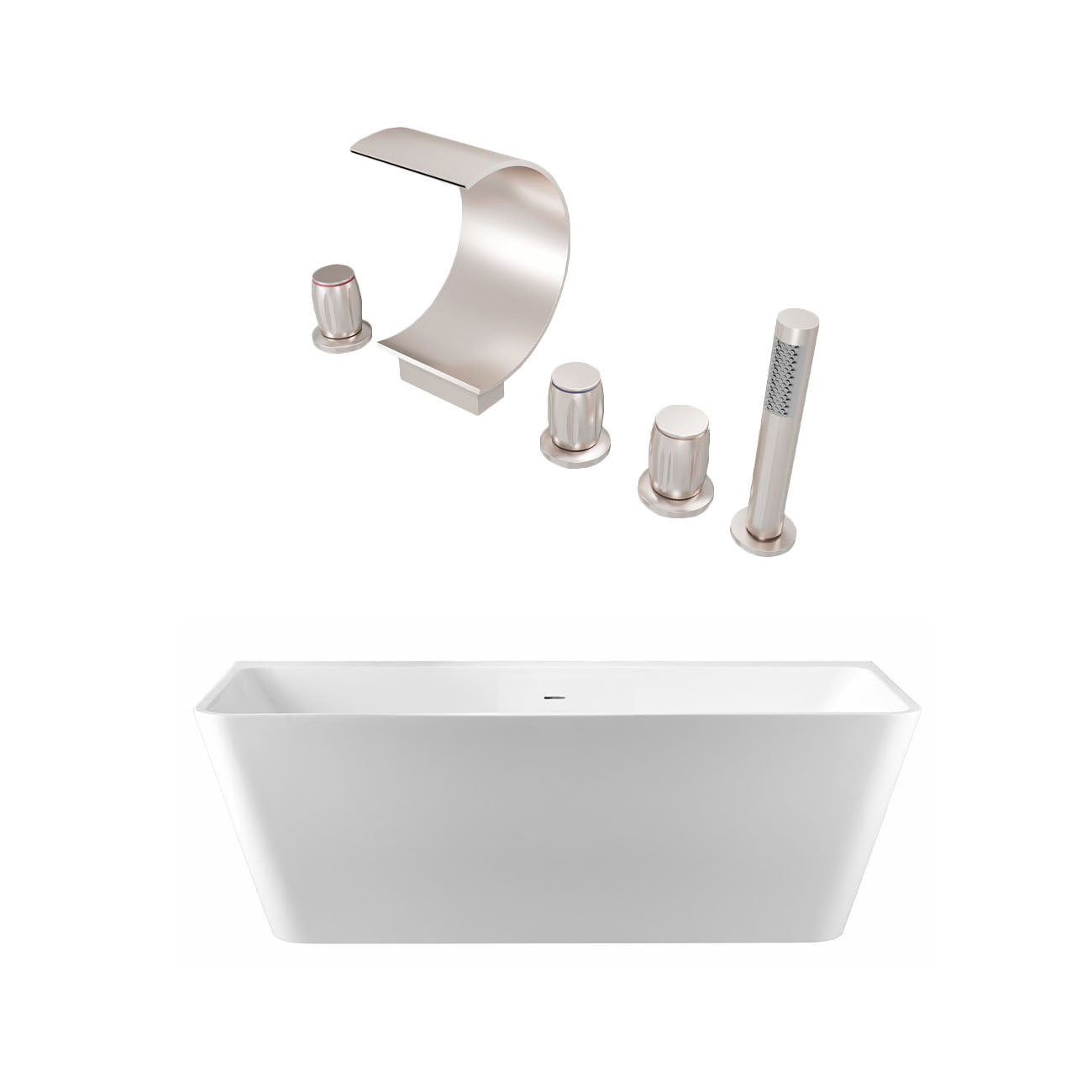Maidstone Tiberius Acrylic Double Ended Freestanding Bathtub and Faucet Package