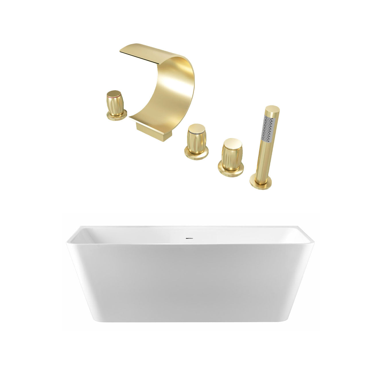 Maidstone Tiberius Acrylic Double Ended Freestanding Bathtub and Faucet Package