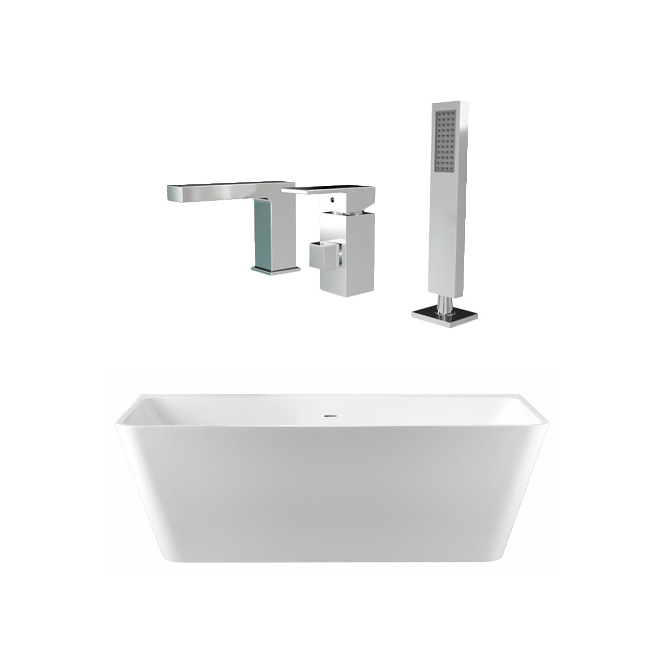 Maidstone Tiberius Acrylic Double Ended Freestanding Bathtub and Faucet Package