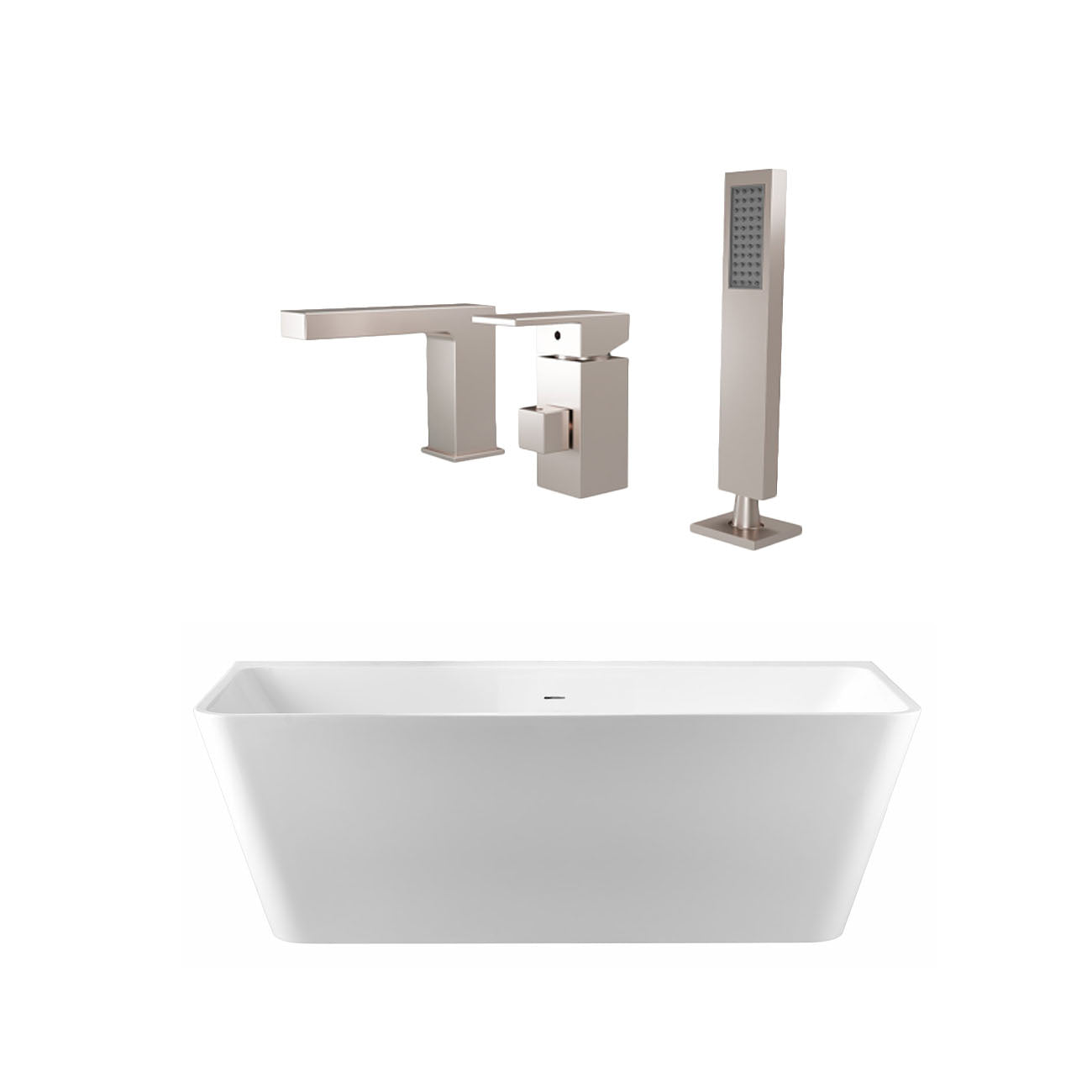 Maidstone Tiberius Acrylic Double Ended Freestanding Bathtub and Faucet Package