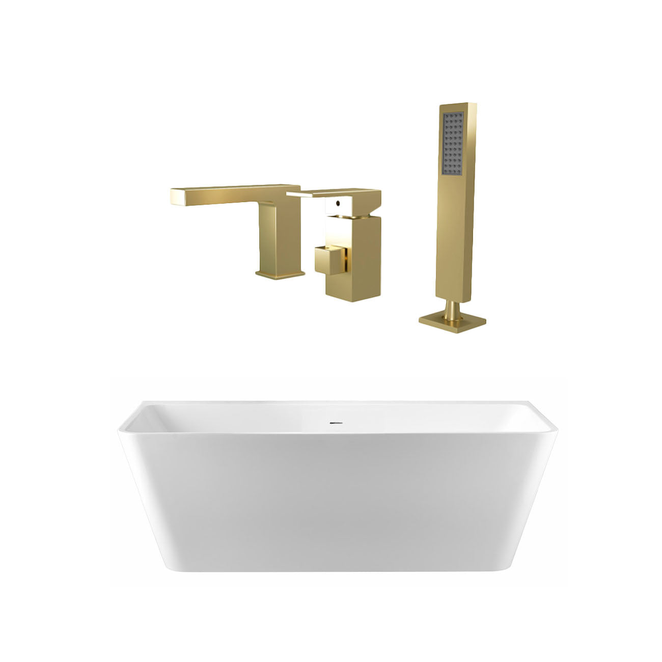 Maidstone Tiberius Acrylic Double Ended Freestanding Bathtub and Faucet Package