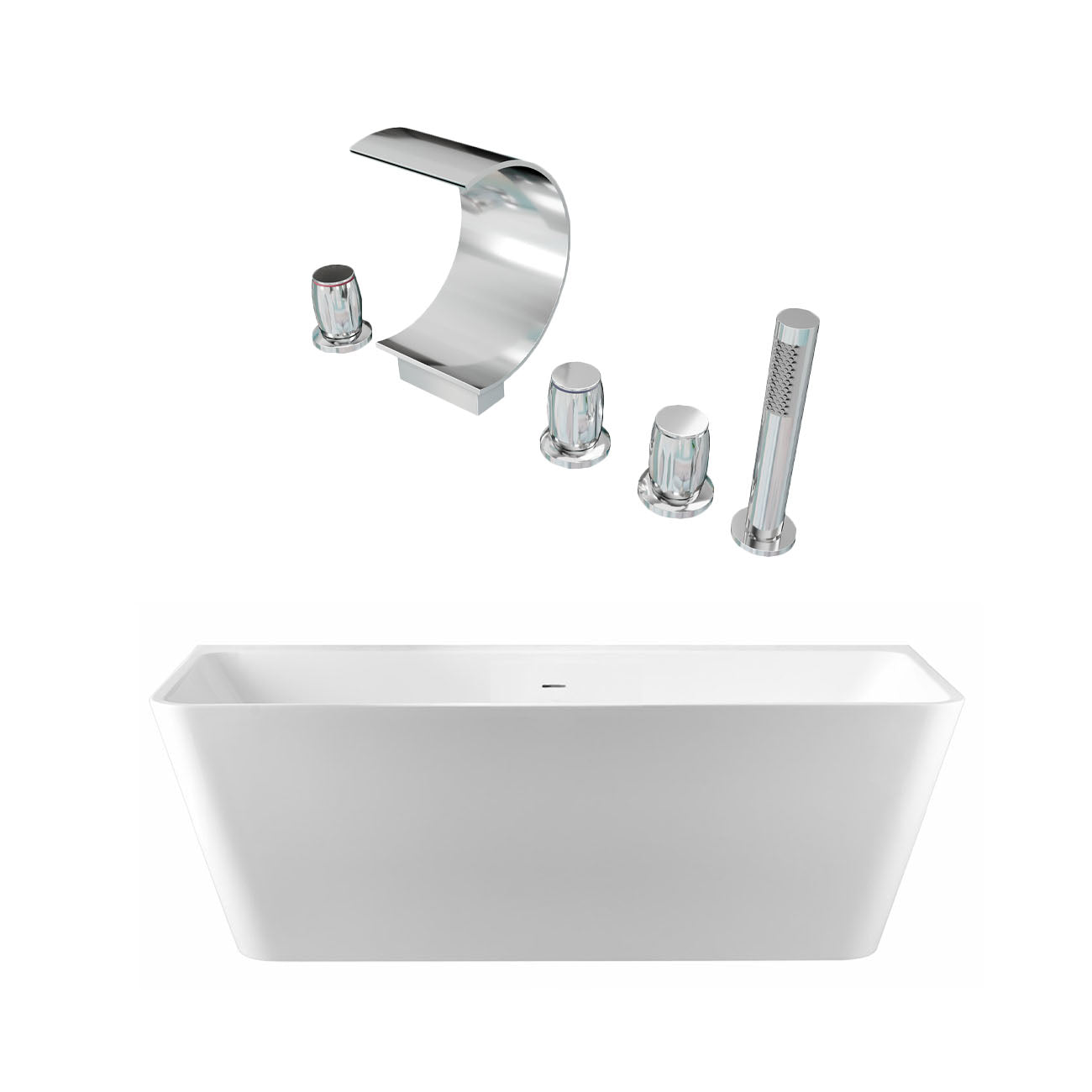 Maidstone Tiberius Acrylic Double Ended Freestanding Bathtub and Faucet Package