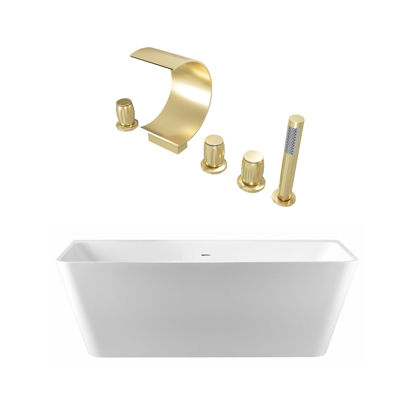 Maidstone Tiberius Acrylic Double Ended Freestanding Bathtub and Faucet Package