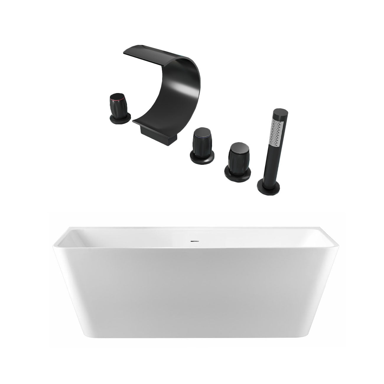 Maidstone Tiberius Acrylic Double Ended Freestanding Bathtub and Faucet Package