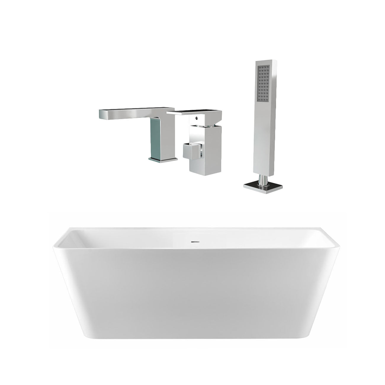 Maidstone Tiberius Acrylic Double Ended Freestanding Bathtub and Faucet Package