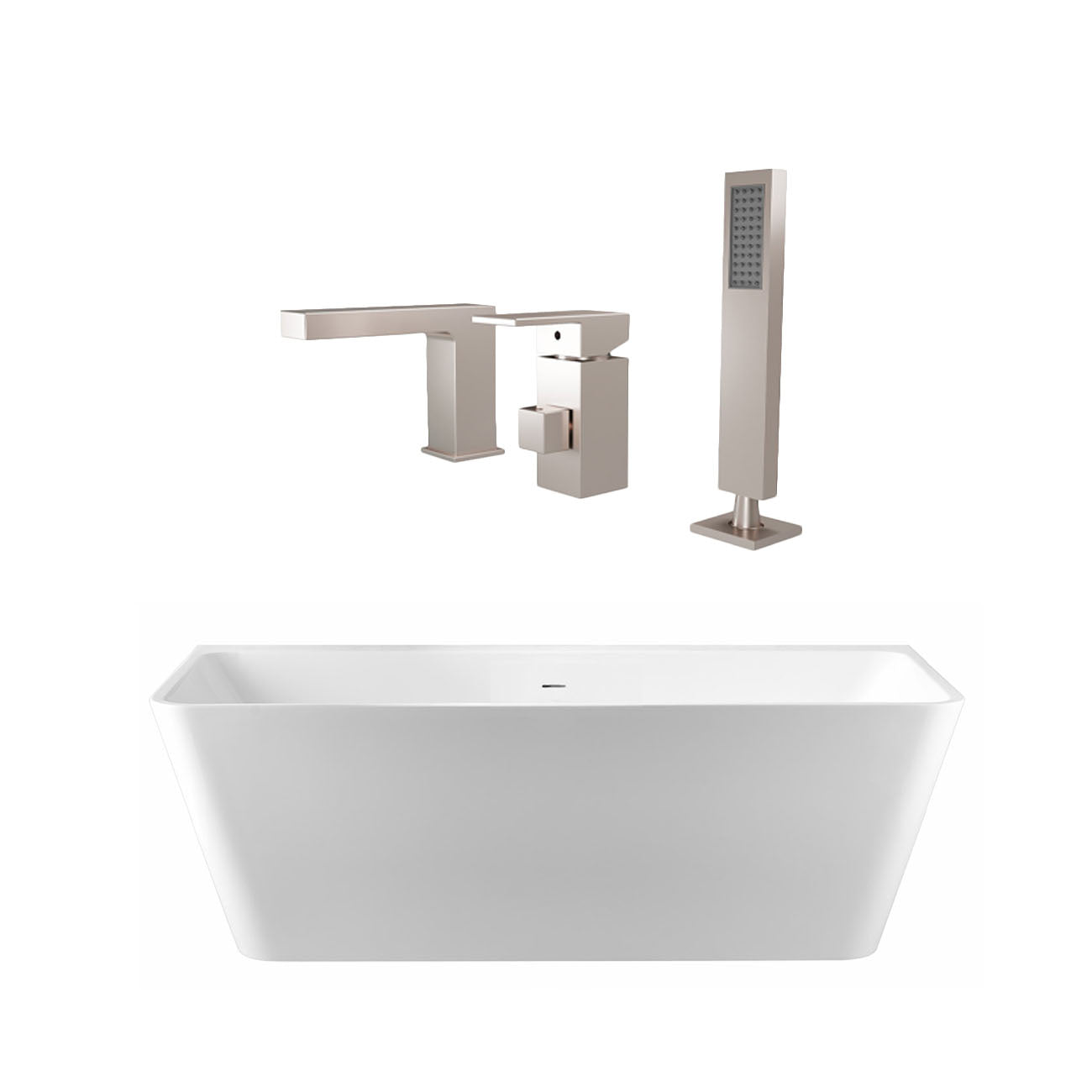 Maidstone Tiberius Acrylic Double Ended Freestanding Bathtub and Faucet Package