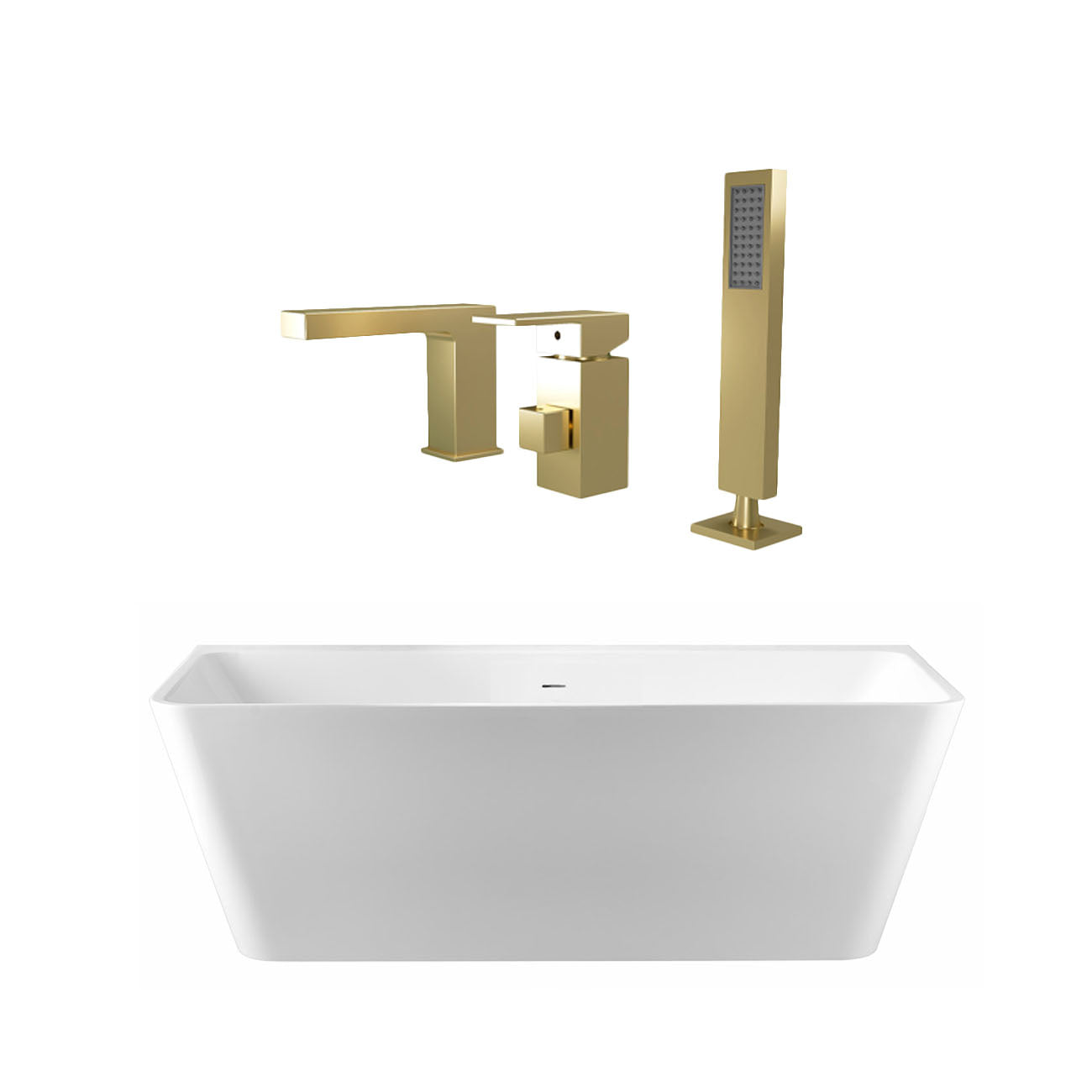 Maidstone Tiberius Acrylic Double Ended Freestanding Bathtub and Faucet Package