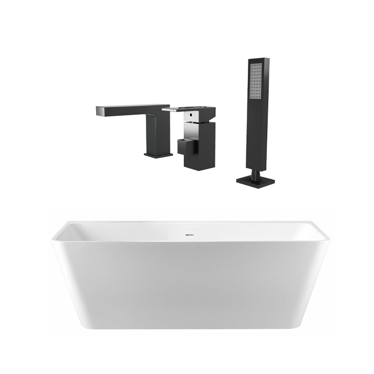 Maidstone Tiberius Acrylic Double Ended Freestanding Bathtub and Faucet Package