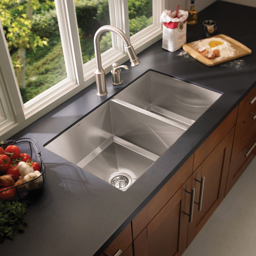 Prep 34" Undermount Double Bowl Sink