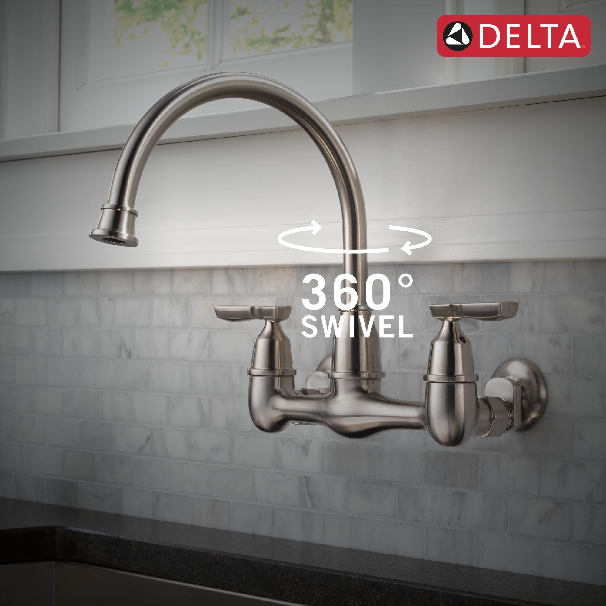 Delta Corin Two Handle Wall Mounted Kitchen Faucet