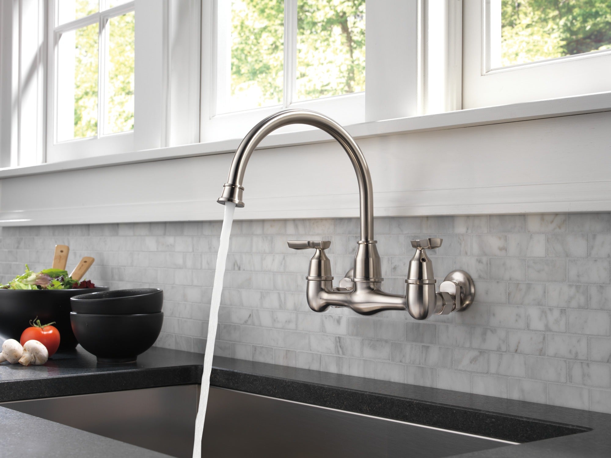 Delta Corin Two Handle Wall Mounted Kitchen Faucet