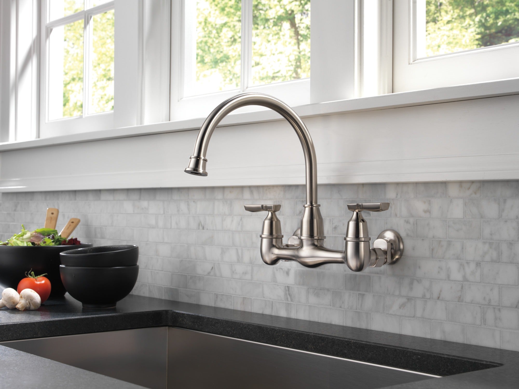 Delta Corin Two Handle Wall Mounted Kitchen Faucet