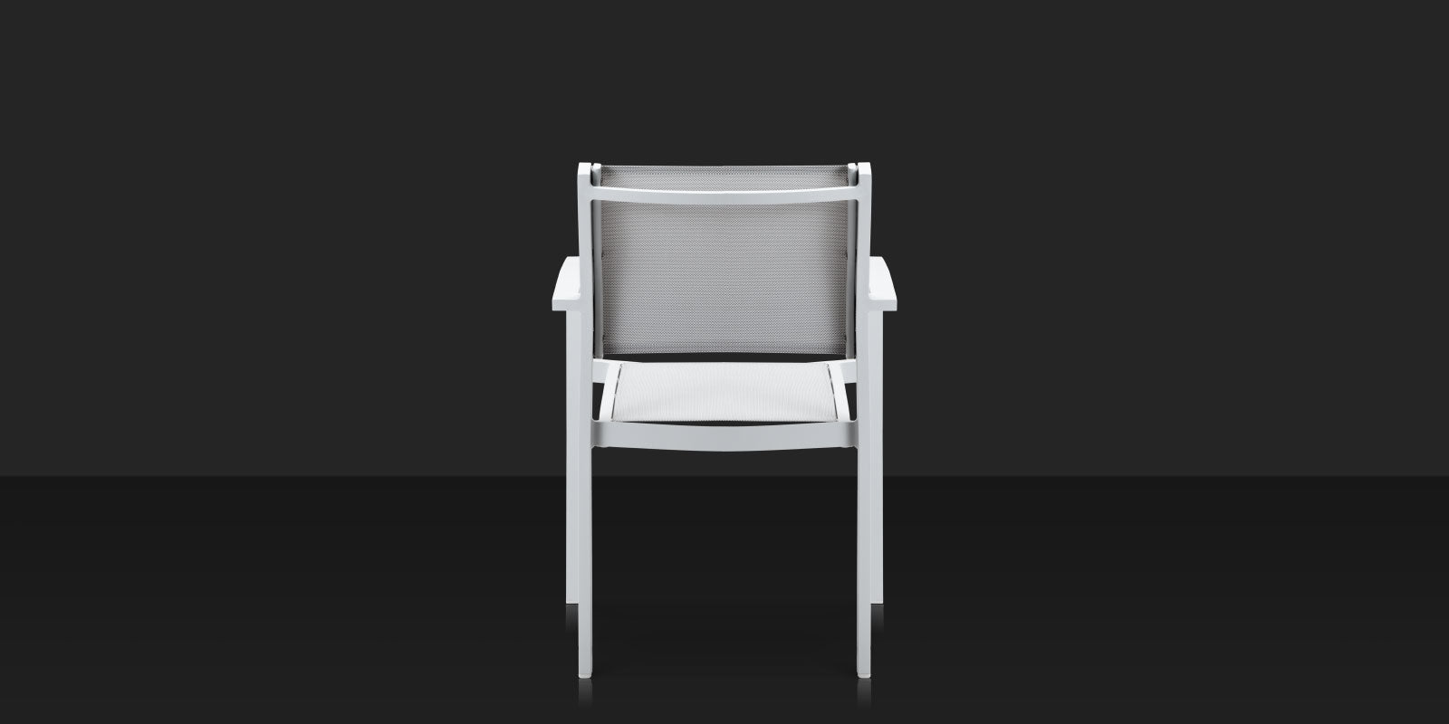 Fusion Dining Arm Chair Tex White Frame / Cloud Gray Sling