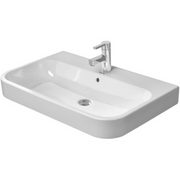 Duravit Happy D.2 31 1/2'' Rectangular Wall Mounted Sink in White with Widespread Faucet Holes and with Overflow