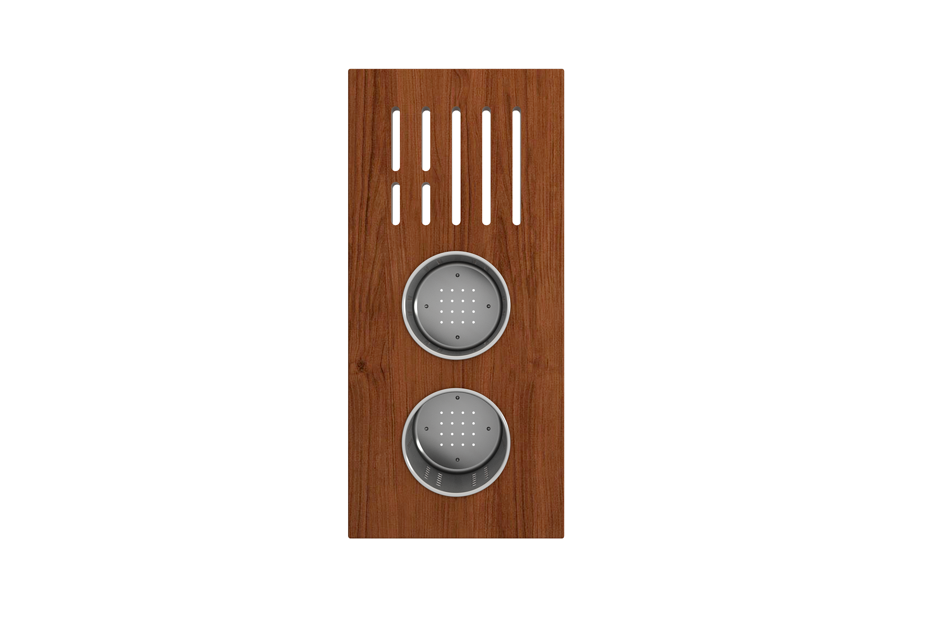 Wood Board with 2 Round Stainless Steel Bowls & Knife Holder F/1344, 1348, 1360, 1362, 1504, 1505, 1506 (short side only), 1627, 1628 2320 0009