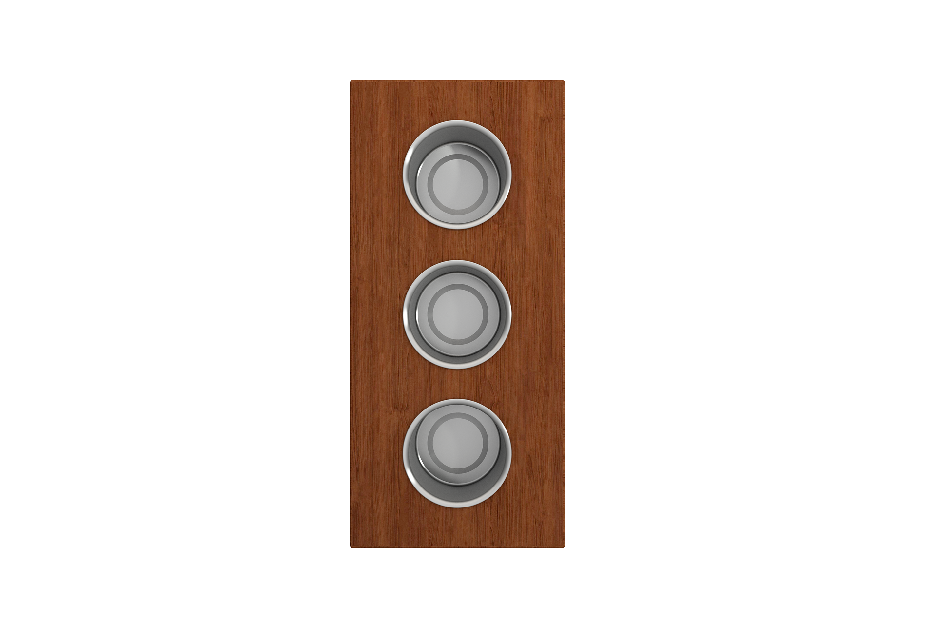 Wood Board with 3 Round Stainless Steel Bowls F/1344, 1348, 1360, 1362, 1504, 1505, 1506 (short side only), 1627, 1628 2320 0011