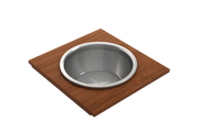 Wood Board with Large Round Stainless Steel Mixing Bowl and Colander F/1616, 1618, 1633 (inner ledge) 2320 0014