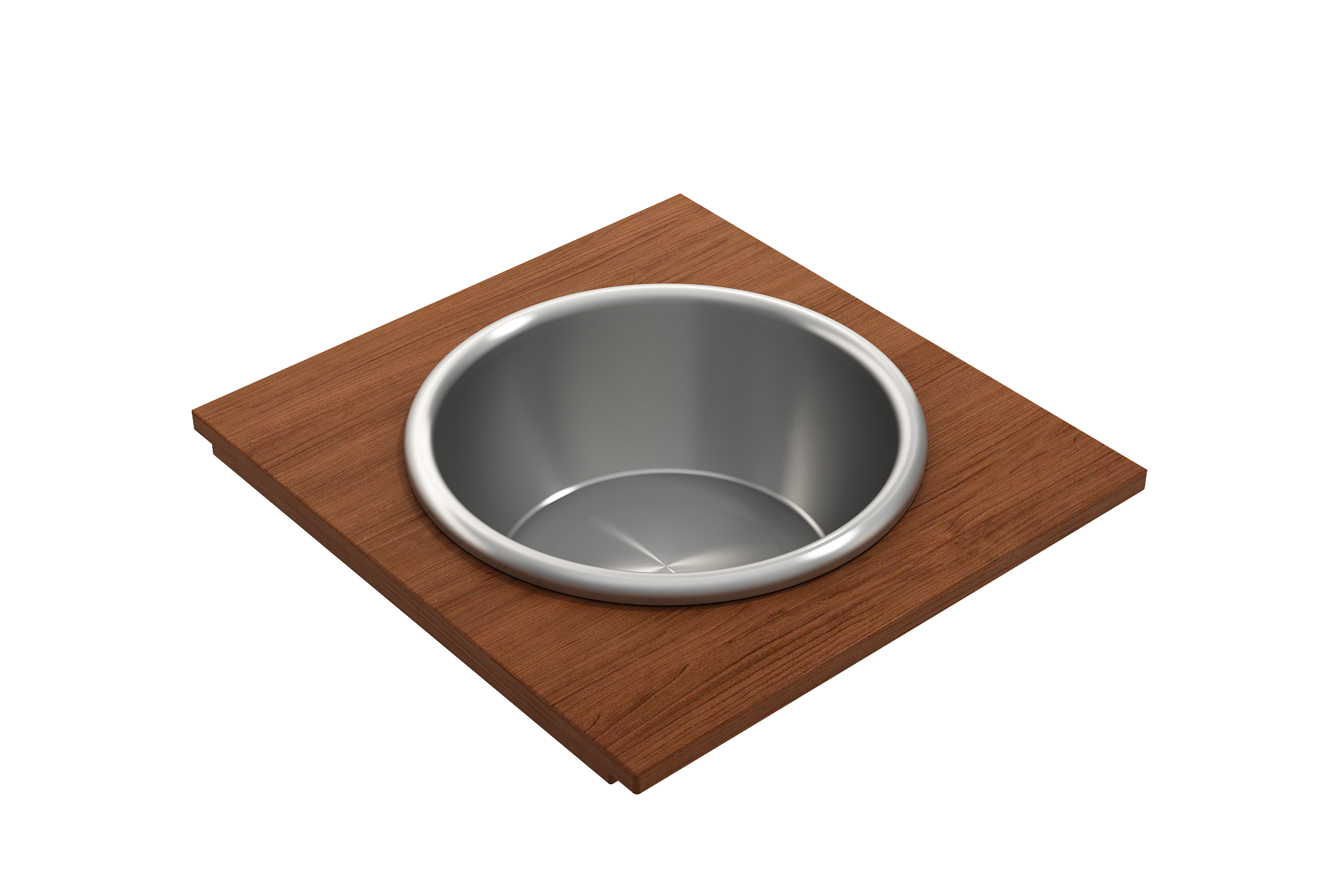 Wood Board with Large Round Stainless Steel Mixing Bowl and Colander F/1616, 1618, 1633 (inner ledge) 2320 0014