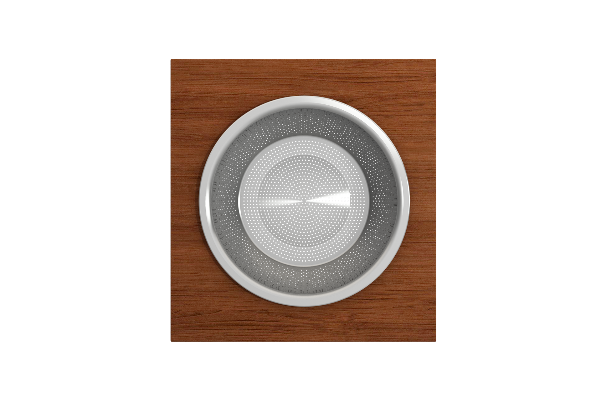 Wood Board with Large Round Stainless Steel Mixing Bowl and Colander F/1616, 1618, 1633 (inner ledge) 2320 0014