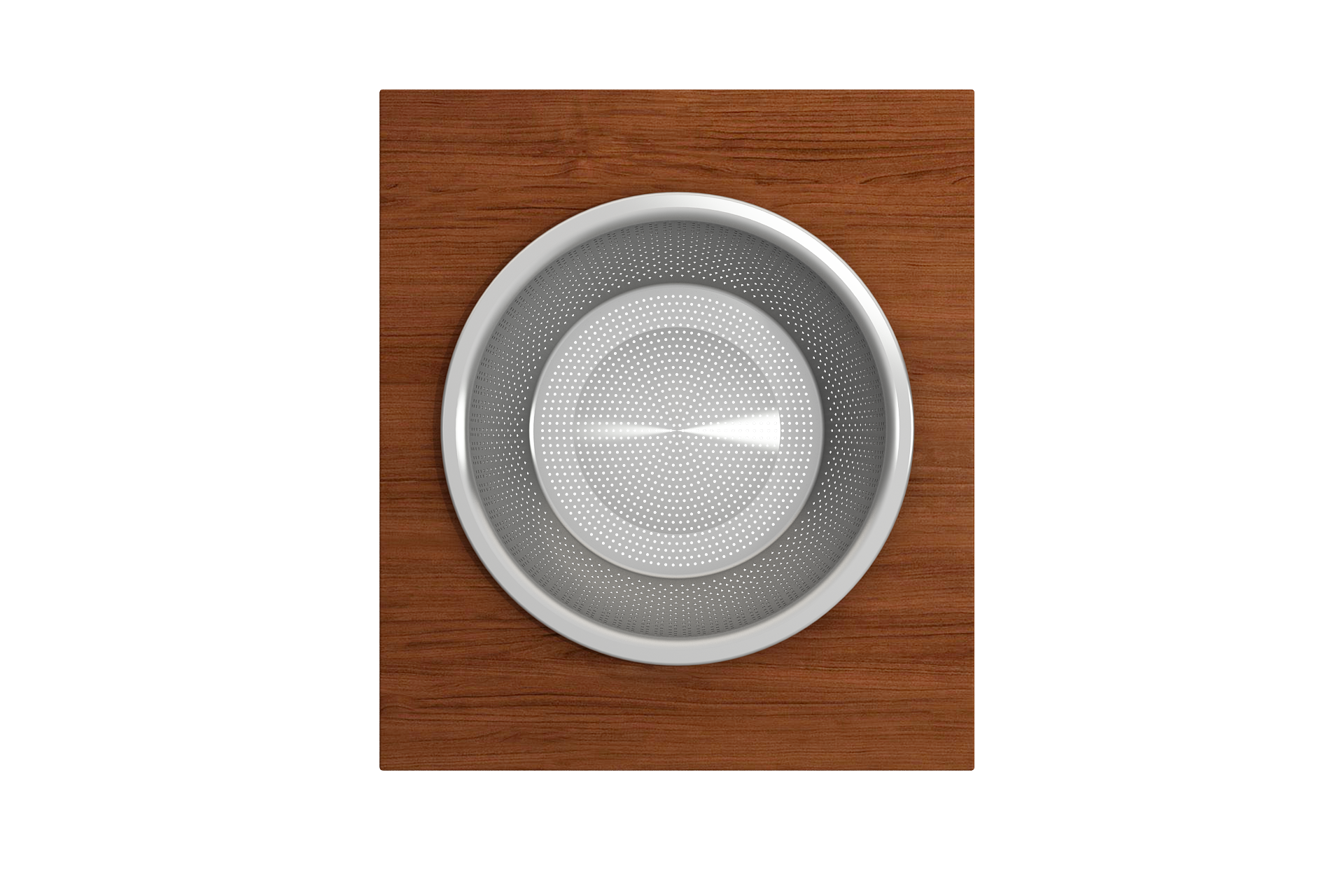 Wood Board with Large Round Stainless Steel Mixing Bowl and Colander F/1344, 1348, 1360, 1362, 1504, 1505, 1506 (short side only), 1627, 1628 2320 0015