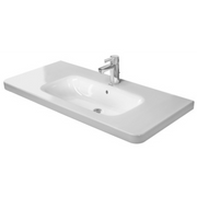 Duravit DuraStyle 39 3/8'' Rectangular Wall Mounted Sink in White with Widespread Faucet Holes and with Overflow