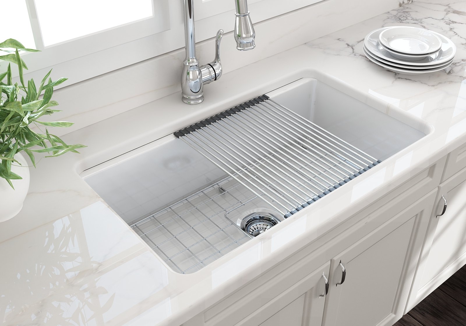 Roller Mat, Stainless Steel with Black Edging for select Fireclay Workstation Sinks 2350 0001