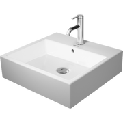 Duravit Vero 19 5/8'' Rectangular Wall Mounted Sink in White with Widespread Faucet Holes and with Overflow