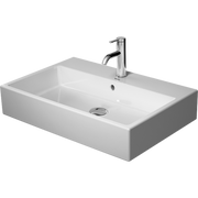 Duravit Vero 27 1/2'' Rectangular Wall Mounted Sink in White with Widespread Faucet Holes and with Overflow