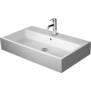 Duravit Vero 31 1/2'' Rectangular Wall Mounted Sink in White with Widespread Faucet Holes and with Overflow