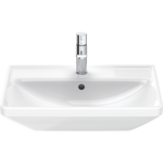Duravit D-Neo 23 5/8'' Rectangular Wall Mounted Sink in White with Widespread Faucet Holes and with Overflow