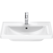 Duravit D-Neo 25 5/8'' Rectangular Wall Mounted Sink in White with Widespread Faucet Holes and with Overflow
