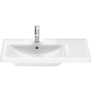 Duravit D-Neo 30 1/2'' Rectangular Wall Mounted Sink in White with Widespread Faucet Holes and with Overflow