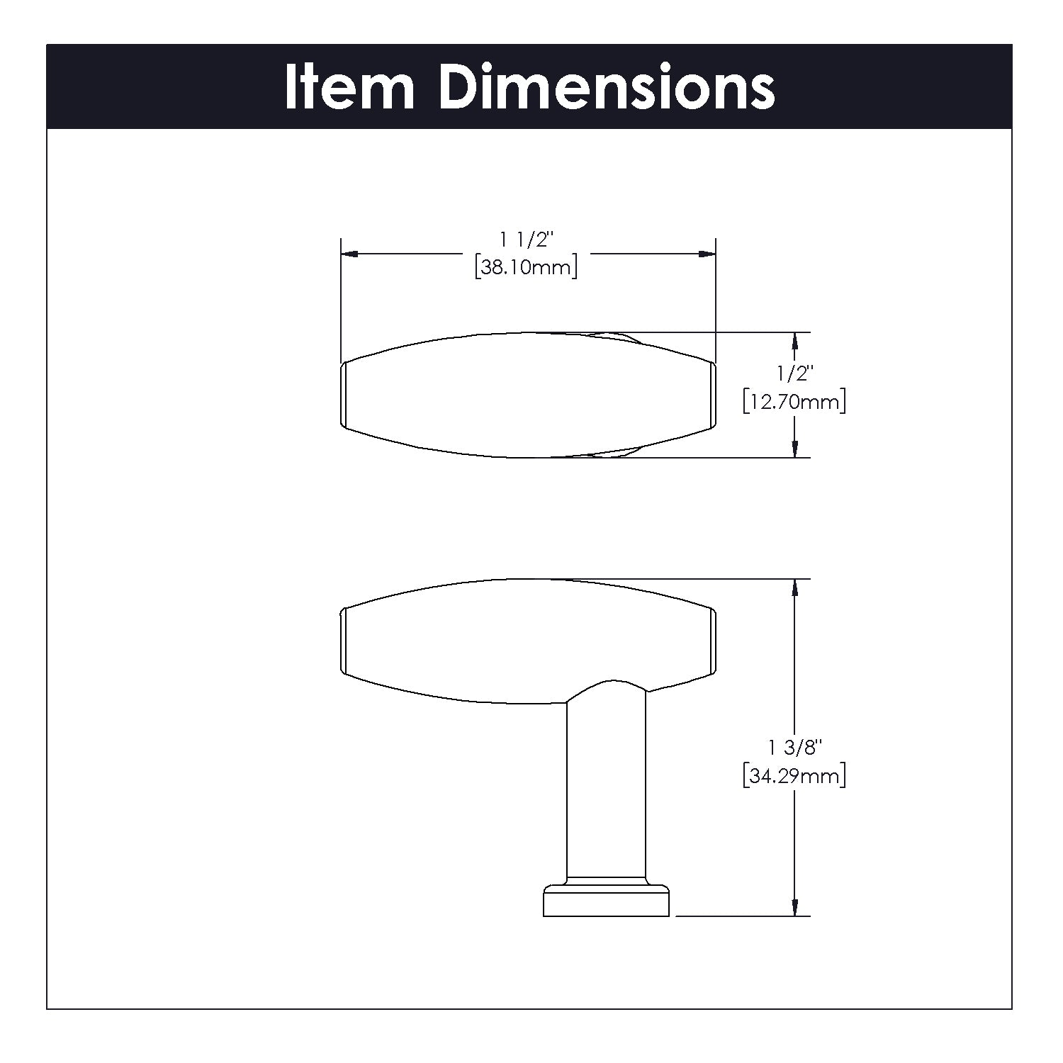 Belwith 1-1/2 Inch x 1/2 Inch Wexler Knob (B076337)