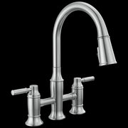 Delta Renaldi™ Two Handle Pull-Down Bridge Kitchen Faucet