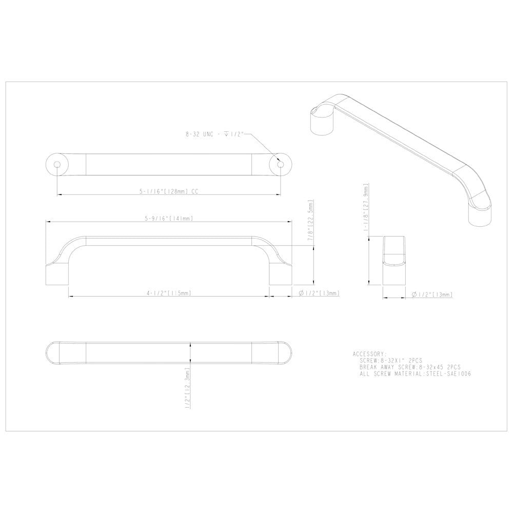 Hardware Resources 96 mm Center-to-Center Satin Nickel Brenton Cabinet Pull