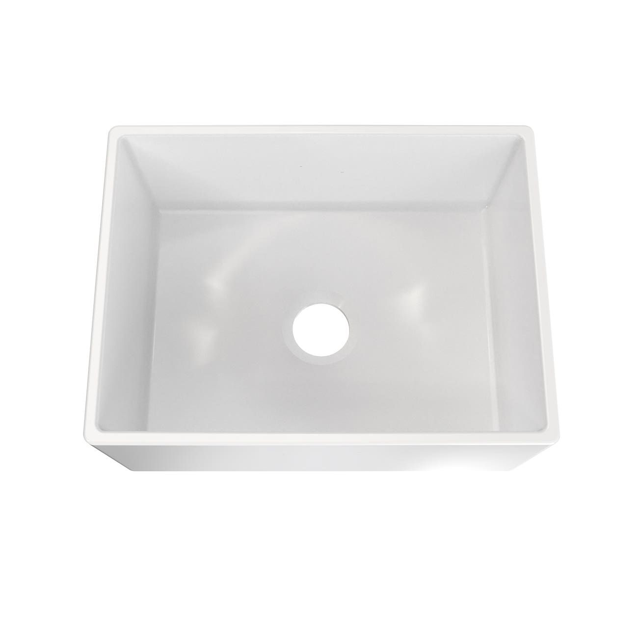 MAIDSTONE 24 Inch Drop-In Fireclay Utility Sink - White