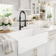 MAIDSTONE 30 Inch Drop-In Fireclay Utility Sink - White
