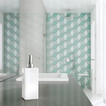 ICE - Soap Dispenser, Free Standing, Porcelain with Pumphead in Polished chrome