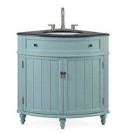 Chans Furniture ZK-47555GT 24" Benton Collection Light Blue Triadsville Corner bathroom sink Vanity  # GD-47555