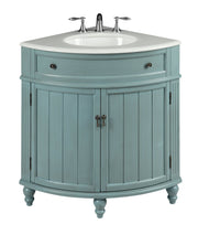 Chans Furniture GD-47544BU 24 Inch Triadsville Freestanding Light Blue Corner Bathroom Sink Vanity