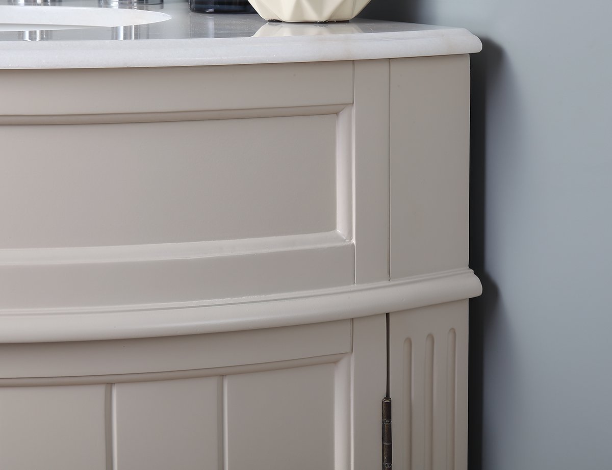 Chans Furniture ZK-47599TP 24 Inch Triadsville Taupe Corner Design Bathroom Vanity With Quartz Top
